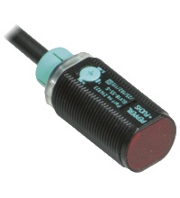 Pepperl&plus;Fuchs Photoelectric Sensor; Retro; 18mm Barrel - Short; 6.5m Range; 10-30VDC; NPN; Dark Operate; 2m Potted Cable